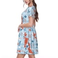 thumbnail image 2 of Vsdgher Homards pour Femmes Été 2025 Robes Midi Maxi Décontractées Légères Manches Courtes Col Rond Robe de Plage, 2 of 6