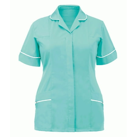 

Women s Nurses Tunic Uniform Clinic Carer Lapel Protective Clothing Tops XXL