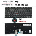 thumbnail image 1 of New US/RU Keyboard For Lenovo Thinkpad E470 E470C E475 Laptop With Point Russian US With Mouse, 1 of 5