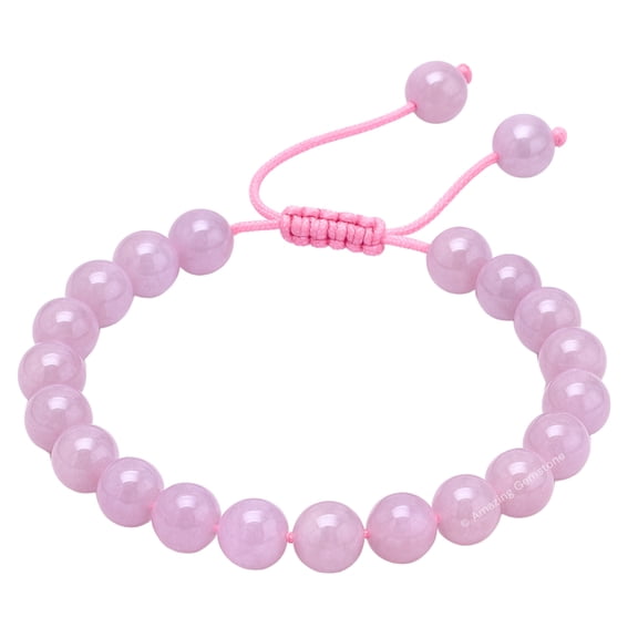 Kunzite Crystal Bracelet - 8mm Beaded Bracelet and Healing Stones
