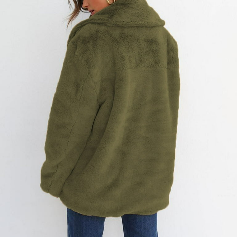 Fluffy Fleece Long Trench Coat