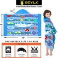 thumbnail image 5 of Bavilk Kids Hooded Bath Beach Towel Girls Boys Swim Pool Cover Up Super Absorbent Cute Cartoon Animal Full Vitality, 5 of 7
