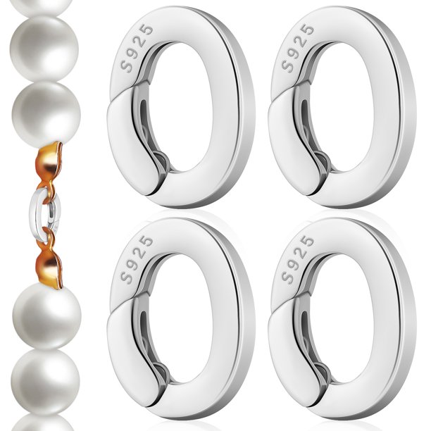 4 Uds. De cierres ovalados para acortar collares, anillos de resorte de Metal para puerta, cierres para hacer joyas, Clip de mosquetón, cierres potenciadores de colgante