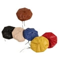 thumbnail image 4 of Faithtur Children Beret Hat Girl Boy Leather Drawstrings Solid Octagonal Hat, 4 of 7