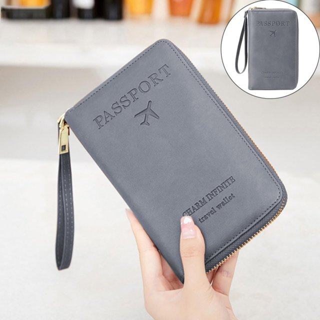 Cqxid Porte-Cartes d'Affaires à Moins de 10 $ Été Simple Simple Étuis Passeport Rentrée des Classes Charme Portefeuille de Voyage Infini Multifonction Fermeture Éclair Porte-Cartes de Voyage Blocage RFID Porte-Cartes