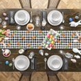 thumbnail image 3 of Easter Buffalo Bunny Triangle Table Runners Long Dresser Scarves Table Decoration for Wedding Party/Graduation Ceremony/Banquet Carrots Black White Plaid Check, 3 of 7