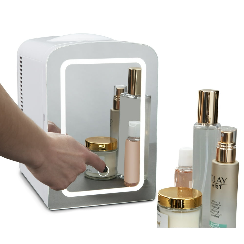 Koolatron Mirrored LED Mini Cooler/Mini Fridge for Cosmetics, Beverages, Food, or Medicines (4