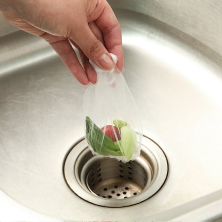 

Meizhencang 100Pcs/Set Elastic Dense Texture Sink Filter Mesh Polyester Practical Anti-bloking Sink Strainer Mesh for Home
