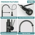 thumbnail image 3 of GPED Kitchen Faucet with Soap Dispenser, Kitchen Sink Faucets with Pull Down Sprayer, SUS304 Stainless Steel, Commercial Single Handle Kitchen Faucet w/ Deck Plate for Laundry Utility Camper Rv, 3 of 8