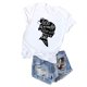 thumbnail image 3 of Gibobby Playera Corte clásico para Mujer Estampado O-cuello Impresión en color Tops Manga corta Sólido para mujer Camiseta Blusa para mujer(Blanco,XL), 3 of 5