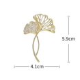 thumbnail image 5 of Tnobhg Women Elegant Ginkgo Leaf Shape Brooch Shiny Rhinestones Inlaid Pin Suit Collar Shawl Scarf Badge Costume Accessories, 5 of 7
