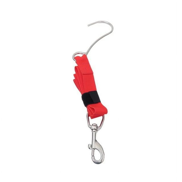 Plongée avec Ligne et Clip Crochet de Plongée Robuste en Acier Inoxydable Rouge
