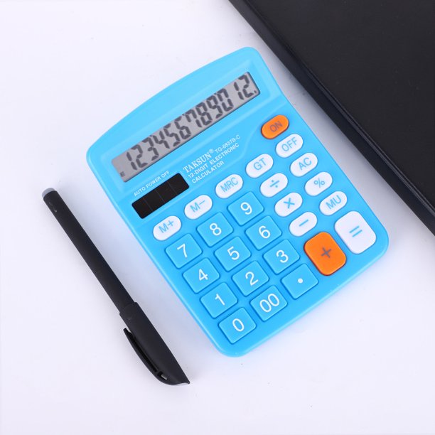 Calculadora de escritorio de 12 dígitos con pantalla LCD grande y botón sensible, energía solar y batería dual, función estándar para oficina, hogar, escuela, CD-2786 (púrpura) Ormromra CZBG-ZH21-3