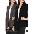 thumbnail image 5 of Women's Casual Short Sleeve Lightweight Loose Fit Solid Stretch Cardigan (Pack of 2), 5 of 5