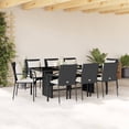 thumbnail image 1 of vidaXL 9 Piece Garden Dining Set with Cushions Black Poly Rattan, 1 of 4