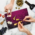 thumbnail image 5 of Magenta Cutting Board, Victorian Classical Bound Ornamental Mosaic Patterns in Nostalgic Design, Decorative Tempered Glass Cutting and Serving Board, Small Size, Magenta, by Ambesonne, 5 of 5