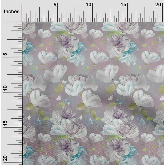 oneOone Cotton Cambric Light Pink Fabric Florals Fabric For Sewing Printed Craft Fabric By The Yard 56 Inch Wide-YOY
