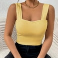 thumbnail image 2 of Timegard Tank Top for Women Square Neck Sleeveless Wide Strap Slim Comfy Cropped Casual Going out Tops, 2 of 4