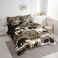thumbnail image 3 of Feelyou Rustic Bear Deer Twin Bedding Sets 7-Piece, Hunting Wildlife Bedding Comforter Set, Vintage Patchwork Plaid Reversible Sheet Sets, Lightweight Room Decor, 3 of 7