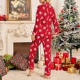 thumbnail image 6 of LINGLANG Christmas Pajamas For Women Set Flannel Long Sleeve Button Down Top With Long Pants Comfortable Cozy Nights Xmas Print Pjs Sleepwear Loungewear Nightwear Nightclothes Homewear, 6 of 7