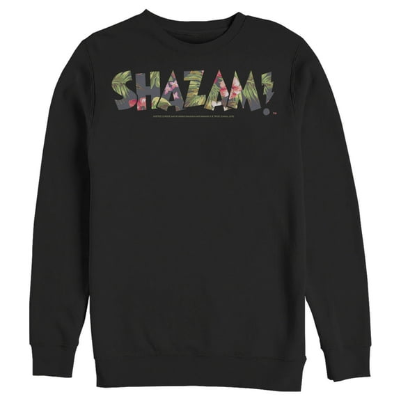 Men's Justice League Shazam Tropical Logo  Sweatshirt Black Small