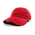 thumbnail image 2 of Polo Style Baseball Cap Ball Dad Hat Adjustable Plain Solid Washed Cotton Mens Womens Red, 2 of 6