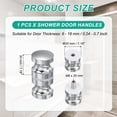 thumbnail image 2 of Uxcell Glass Shower Door Handle, Aluminum Alloy Back-to-Back Knob for Sliding Glass Door Silver, 2 of 7
