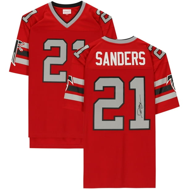 Deion Sanders Atlanta Falcons Autographed Mitchell & Ness Red Replica