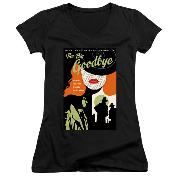 Star Trek Tng Season 1 Episode 12 Junior Women's V-Neck T-Shirt Black