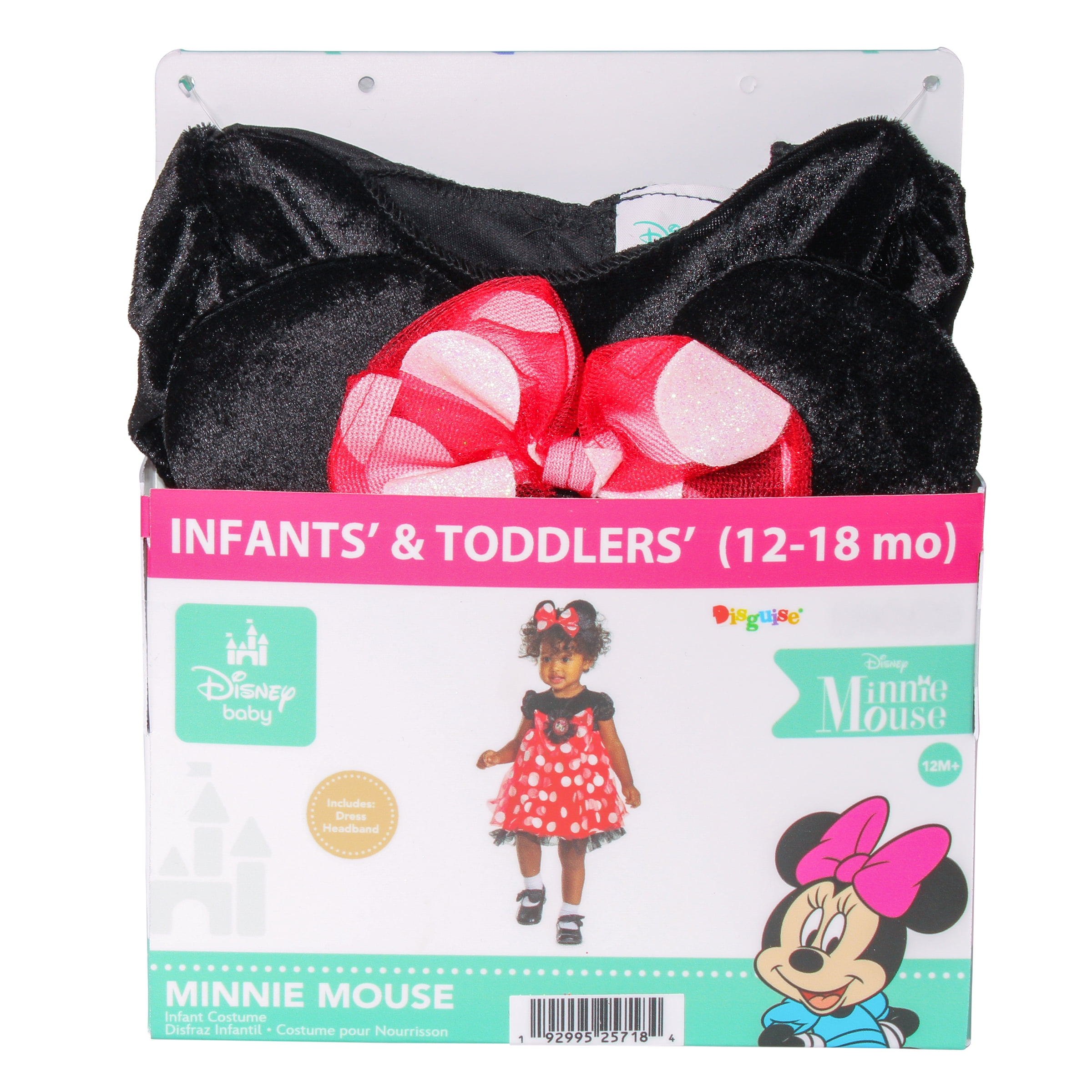 Disney Minnie Mouse Costume for Infant, Red, Size 12-18M, by Disguise