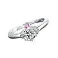 thumbnail image 1 of fastboy Adjustable White Gold Plated Open Ring Copper Rhinestone Studded Jewelry Lovers Couple Wedding, 1 of 8