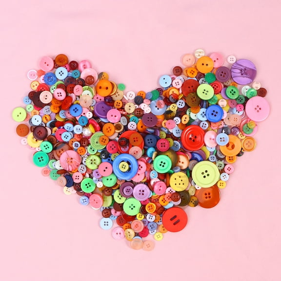 LOLIPPYY 600Pcs Assorted Color Resin Buttons Round Shape Cute Design for Sewing and Scrapbooking