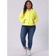 thumbnail image 3 of DARING DIVA Women's Plus Size Washed Front Frayed Classic Denim Jacket 2X Yellow, 3 of 6