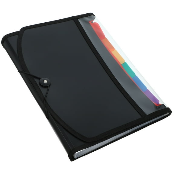 IFANLANDOR 1Pack Black Accordion Shape Expanding Files Folder Document Organizer for Office Use 13X9.4X1.6In