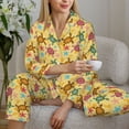 thumbnail image 5 of KLL Sea and Sand Print Women's Long Sleeve Pajamas with Pants Sleepwear Loungewear 2 Set-XX-Large, 5 of 7