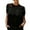Black, variant on Women's Casual Velvet Lace Blouse Elegant Loose Short Sleeve Intricate Back Flared Swing Top