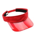 thumbnail image 2 of Visor Cap for Women Wide Brim Sun Protection Hat Adjustable Visor Cap (Red One Size), 2 of 9