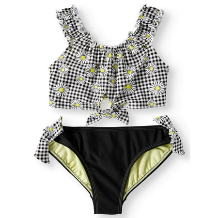 Girls' Daisy Tie Front Bikini Swimsuit (Best Bikini Girls Pics)