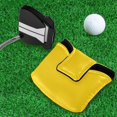 thumbnail image 5 of Haosy Yellow Golf Mallet Putter Cover Strong Magnetic Leather Golf Club Headcover Closure, 5 of 7