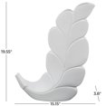 thumbnail image 3 of DecMode 20" Leaf Slanted White Ceramic Vase, 3 of 9