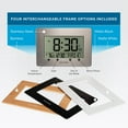 thumbnail image 2 of AcuRite Digital Wall/Tabletop Clock with Interchangeable Frames - Stainless, Bamboo, Black, and White – with Date, and Indoor Temperature (75439), 2 of 8