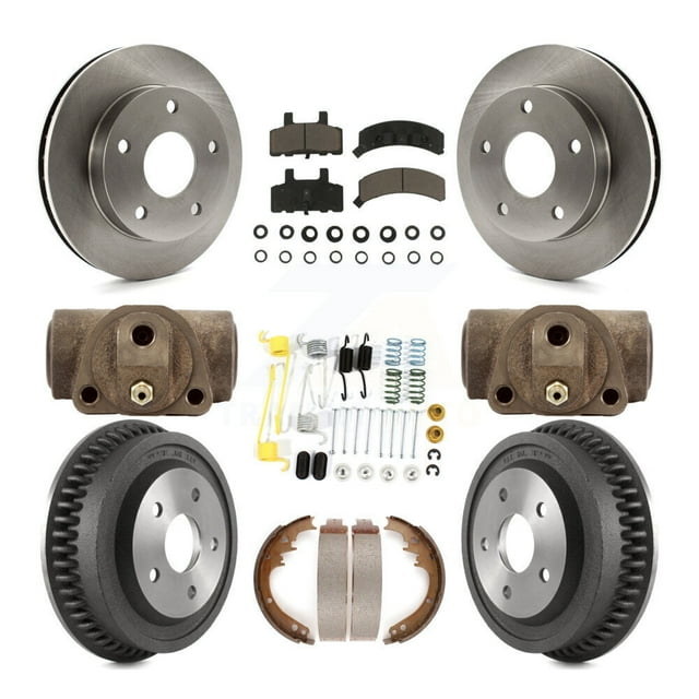 CMX Front Rear Disc Brake Rotors Ceramic Pads and Drum Kit (9Pc) for Car 1994-1999 Dodge Ram 1500 4WD K8C-102902