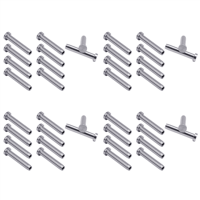 40Pcs Stainless Steel Stemball Swage Stud Dead Ends Threaded Stud Paired with Cable Tensioner for 1/8Inch Cable Railing