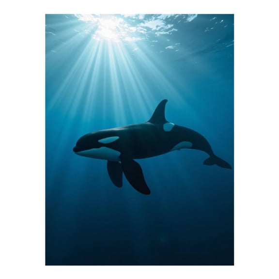Diamond Art Kit for Adults, Ocean Depths Majestic Orca Diamond Painting for Adults Beginners, DIY Diamond Art Painting Kits, 5D Diamond Painting Crafts for Home Decor 12x16 Frameless