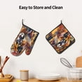 thumbnail image 6 of Xecao Abstract Lion Painting Pattern Oven Mitts and Pot Holders Sets Heat Resistant Silicone Oven Mittens Extra Thicken Long Kitchen Cotton Oven Glove for Cooking, 6 of 7