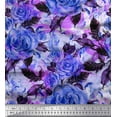 thumbnail image 1 of Soimoi Cotton Duck Fabric Leaves & Rose Flower Printed Fabric 1 Yard 42 Inch Wide, 1 of 1