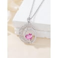 thumbnail image 5 of CACA LADY Rose Moon Necklace for Women 925 Sterling Silver Tourmaline Star Necklace October Birthstone Jewelry for Mom Wedding for Bride, 5 of 6