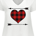 thumbnail image 4 of Inktastic Buffalo Plaid Valentines Day Heart Women's Plus Size V-Neck T-Shirt, 4 of 5