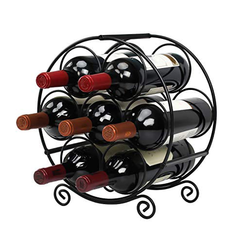 12 Bottle Wine Rack Stand Worktop Chrome Finish Storage Floor Standing Holder 
