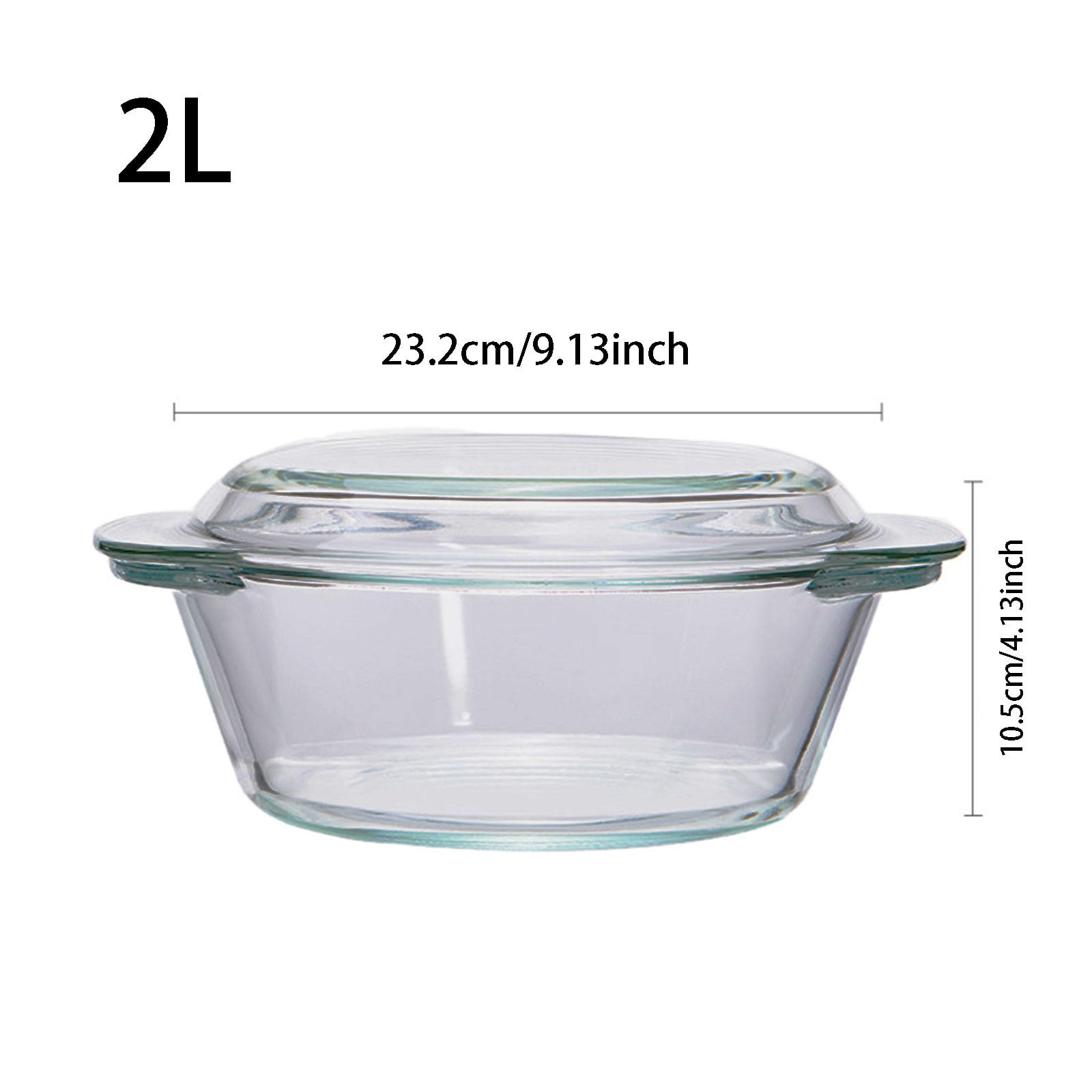 Small Round Glass Casserole Dish with Lid - 2L Microwavable & Oven Safe  Baking Bowl, Tempered for Durability, Freezer & Dishwasher Friendly,  Easy-Grip Design - Walmart.com